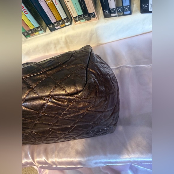 Chanel Metallic Bronze Quilted Leather Classic Flap Shopping Tote - Picture 9 of 16